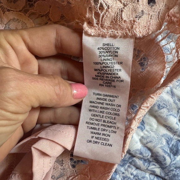 Nanette Lepore Blush Lace Blouse with Bow - Picture 5 of 7